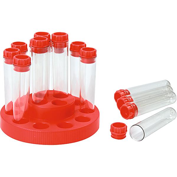 14 Reagenzgläser klein im Halter