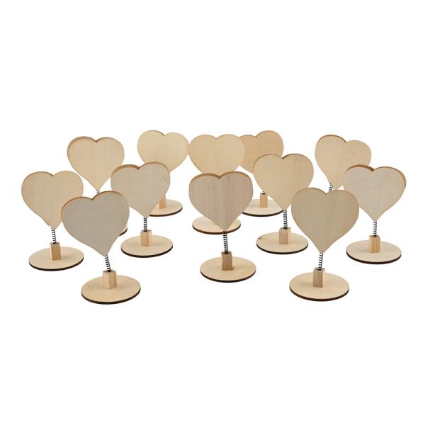 Herz-Fotohalter aus Holz, 12 Stck.