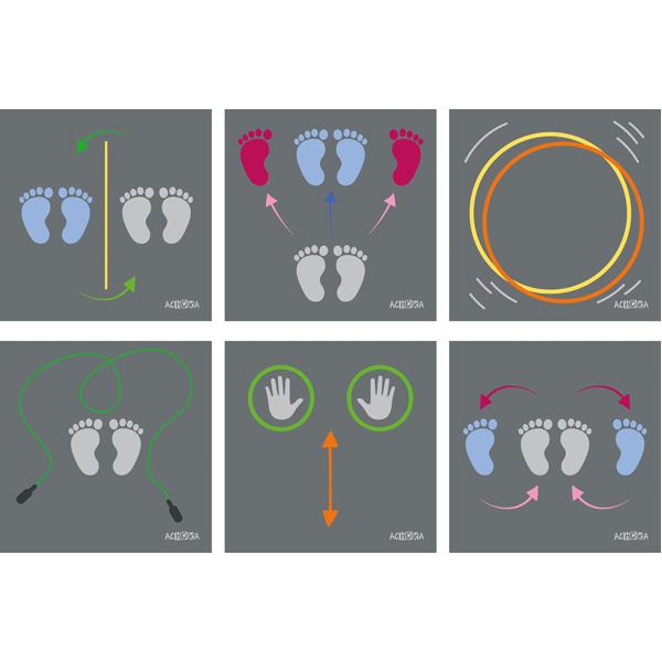 Bodenmatten - Fitnesspfad, 6er-Set