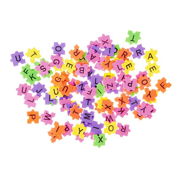 Moosgummi-Stanzteile - Buchstaben-Puzzle, selbstklebend