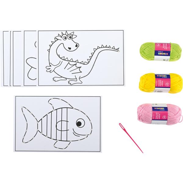 Fädelkarten zum Bemalen, 8 Stck.