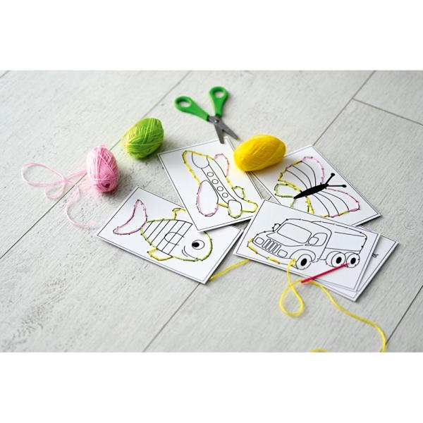 Fädelkarten zum Bemalen, 8 Stck.