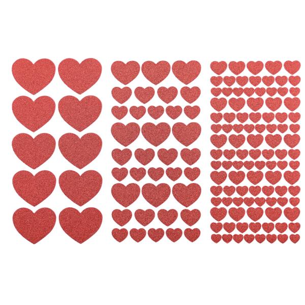 Glitzersticker Herzen, 146 Stck.