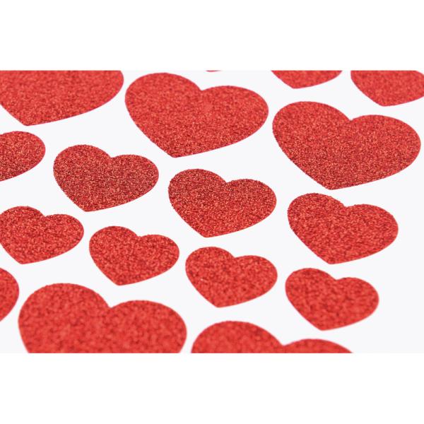 Glitzersticker Herzen, 146 Stck.