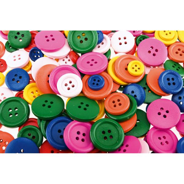 Bunte Holzknöpfe, 200 Stck.