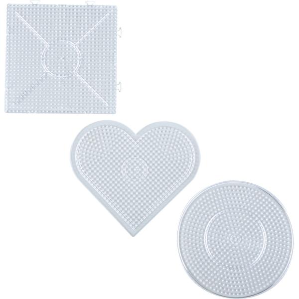 Steckplattenset für Bügelperlen NABBI® MINI, 3 grosse Platten