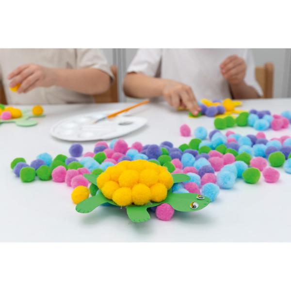 Pompons, 200 Stck., Farbenmix pastell