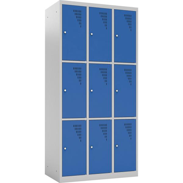 Metallspind, H 180 cm, mit 9 Fächern, blau