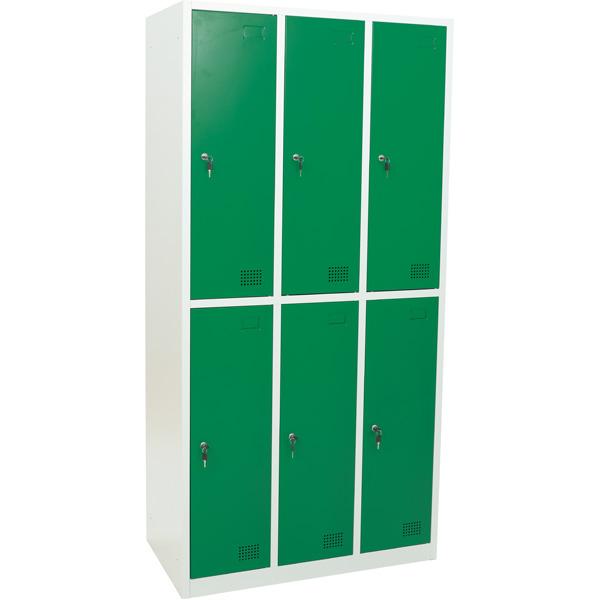 Metallspind, H 180 cm, mit 6 Fächern, grün