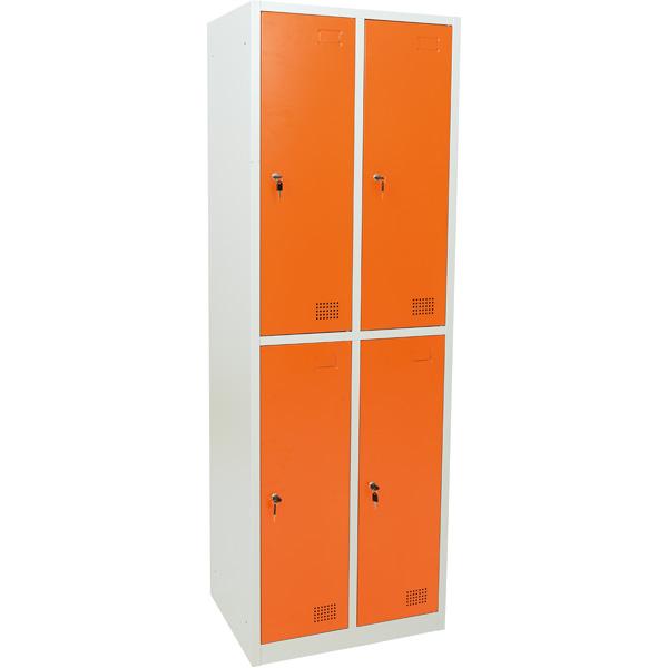 Metallspind, H 180 cm, mit 4 Fächern, orange