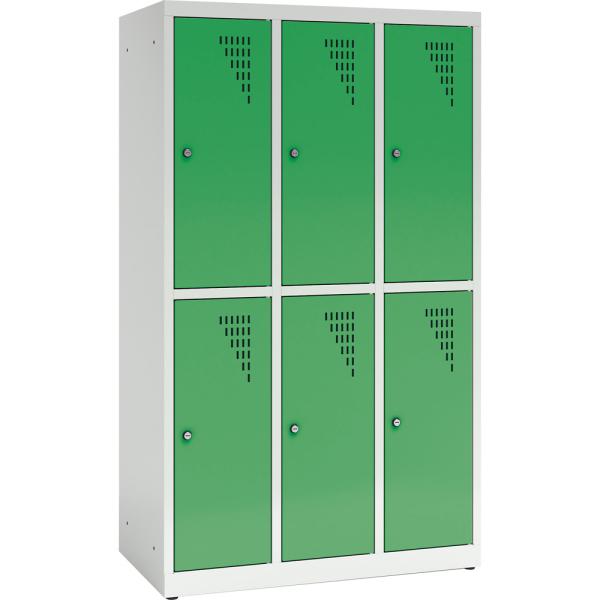 Metallspind, H 150 cm, mit 6 Fächern, Zusatzablage, dunkelgrün