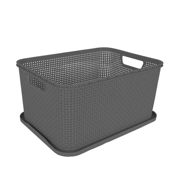 Behälter mit Deckel, in Rattan-Optik