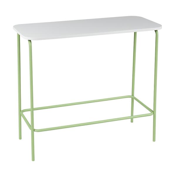 Versa Stehtisch, mit Filzgleitern, H 110 - Beine apfelgrün - Tischplatte hellgrau