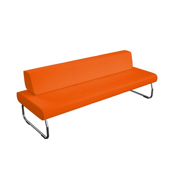 Modul Flow, 3-Sitzer, mit Lehne, orange