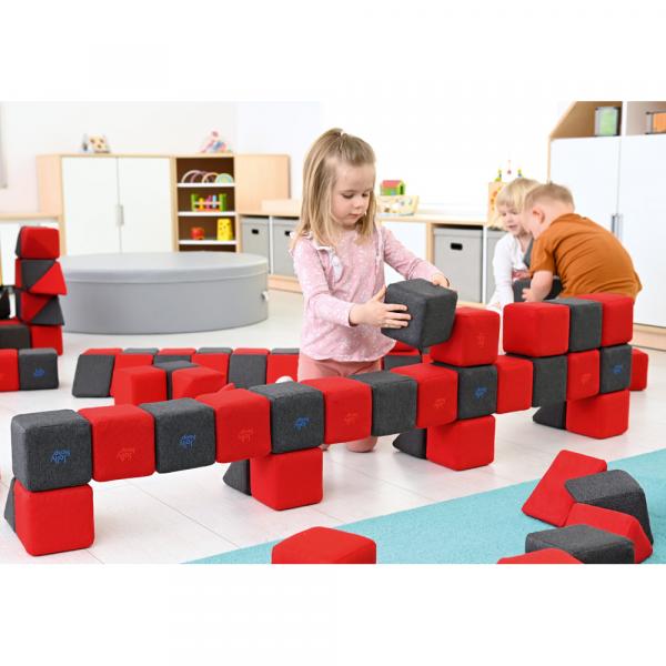 Magnetbausteine JollyHeap, 2/100 Stck. - grau/rot