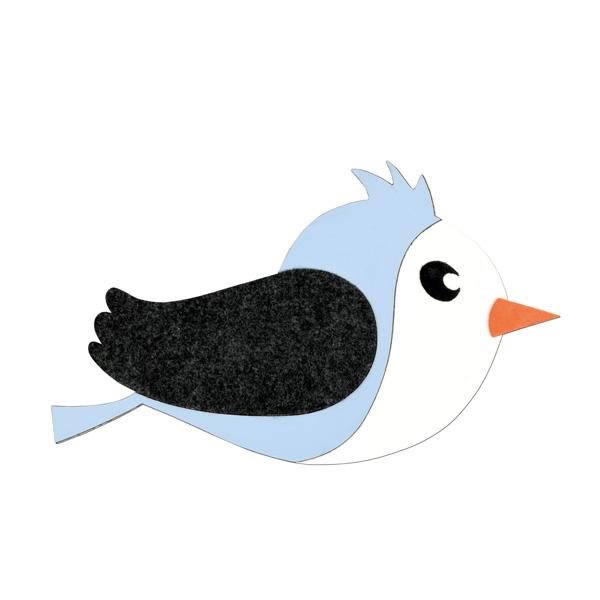Filz-Wandapplikation, Vogel