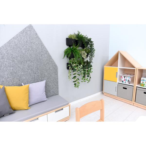 Grüne Wand - modulare Pflanztöpfe, 12 Stck. - anthrazit