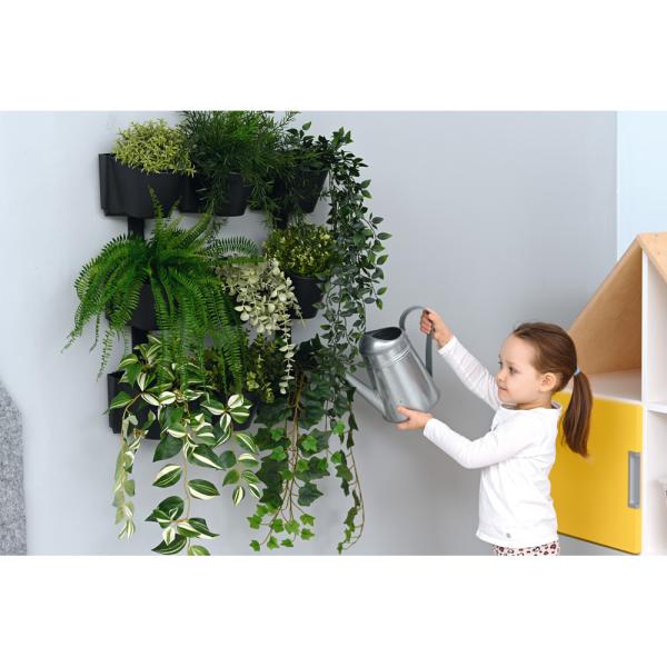 Grüne Wand - modulare Pflanztöpfe, 12 Stck. - anthrazit