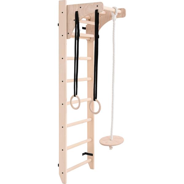 Sprossenwand mit Klimmzugbügel, Holzgestell