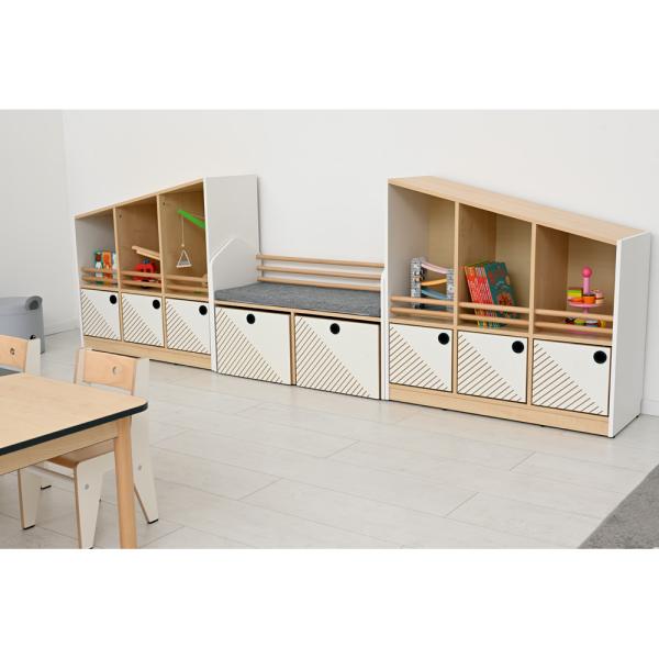 FLO Schrank M, Giebel rechts, weiss