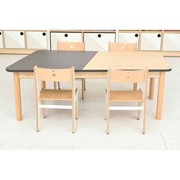 FLO Tischplatte, 131 x 60 cm, Ahorn-anthrazit