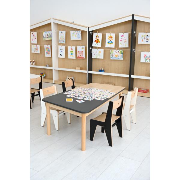 FLO Tischplatte, 131 x 60 cm, Ahorn-anthrazit