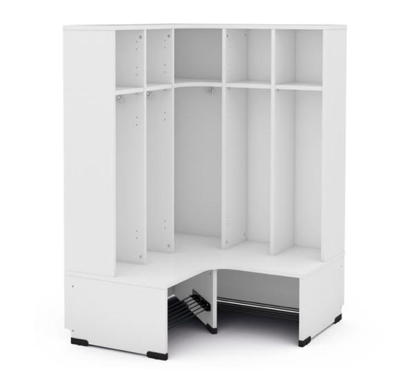 Eckgarderobe Tropfen 5, SH 31 cm, weiss