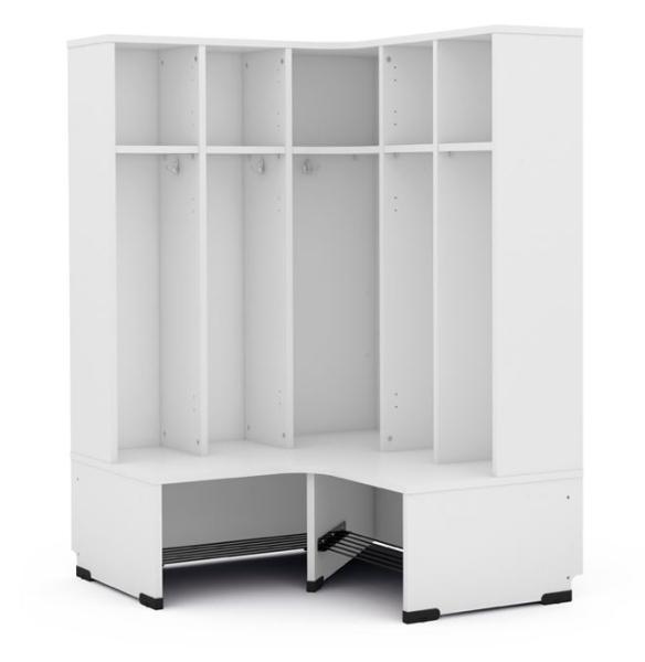 Eckgarderobe Tropfen 5, SH 31 cm, weiss