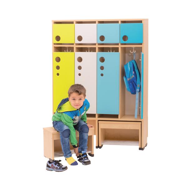 Garderobe Tropfen mit ausziehbarer Bank 4, SH 35 cm