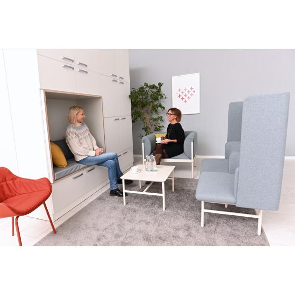 Agora Modul 1, mit hoher Lehne, grau