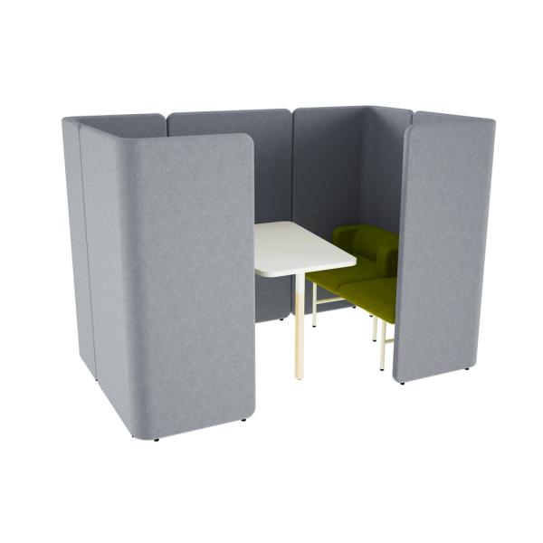 Agora Meetingbox, 4-Sitzer mit festem Tisch