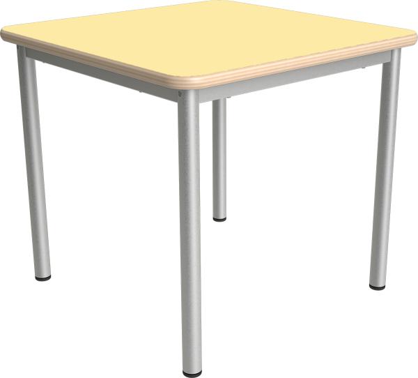 MILA Tisch 2 HPL, 70x70 cm Tischhöhe 52 cm - HPL gelb