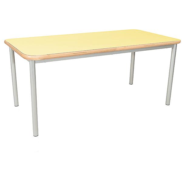 MILA Tisch 3 HPL, 140x70 cm Tischhöhe 58 cm - HPL gelb