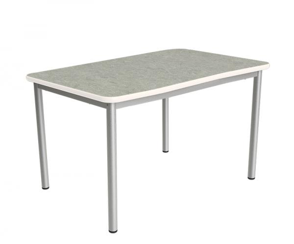 Flüstertisch PLUS 6, 140 x 70 cm, Tischhöhe 76 cm - grau