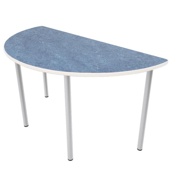 Flüstertisch 5, halbrund, Diagonale 140 cm, Tischhöhe 71 cm - blau
