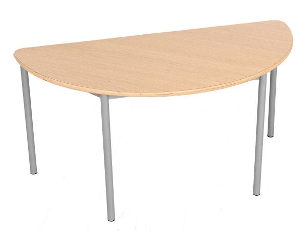 MILA Tisch 2 HPL, halbrund, Diagonale 140, Tischhöhe 52 cm - HPL Buche