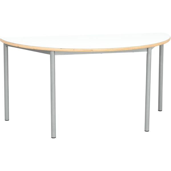 MILA Tisch 3 HPL, halbrund, Diagonale 160, Tischhöhe 58 cm - HPL weiss