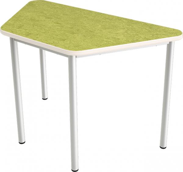 Flüstertisch PLUS 2, trapezförmig, Seite 120 cm, Tischhöhe 53 cm - grün