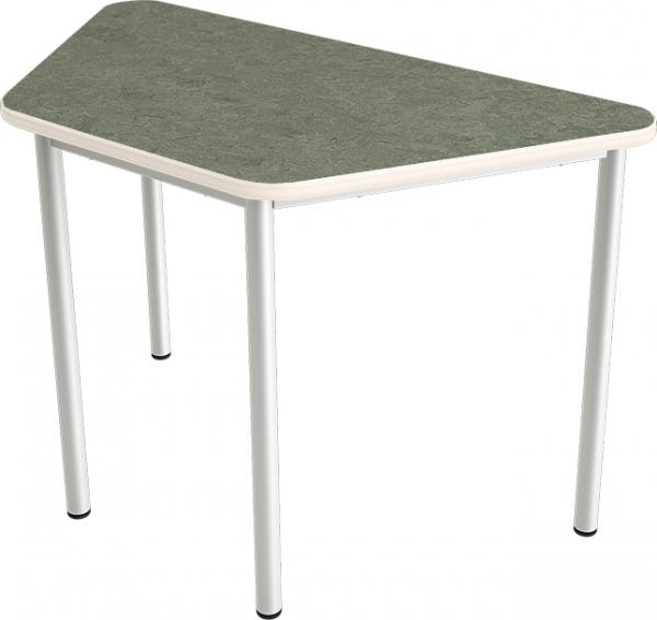 Flüstertisch PLUS 3, trapezförmig, Seite 120 cm, Tischhöhe 59 cm - graphit