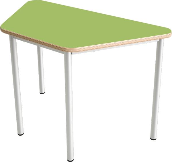MILA Tisch 3 HPL, trapezförmig, Seite 120 cm, Tischhöhe 58 cm - HPL grün