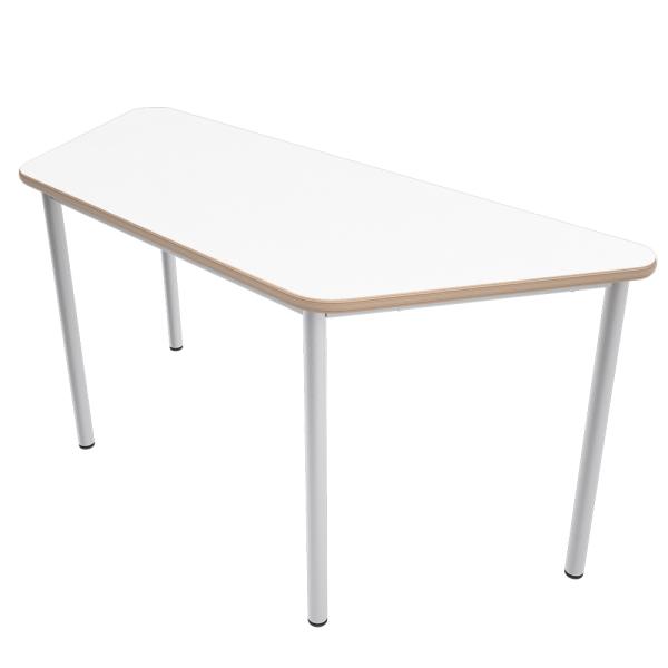 MILA Tisch 3 HPL, trapezförmig, Seite 160 cm, Tischhöhe 58 cm - HPL weiss