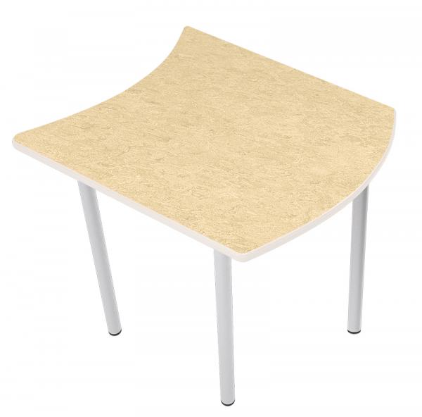 Flüstertisch PLUS 3, wellenförmig klein, Tischhöhe 59 cm - beige