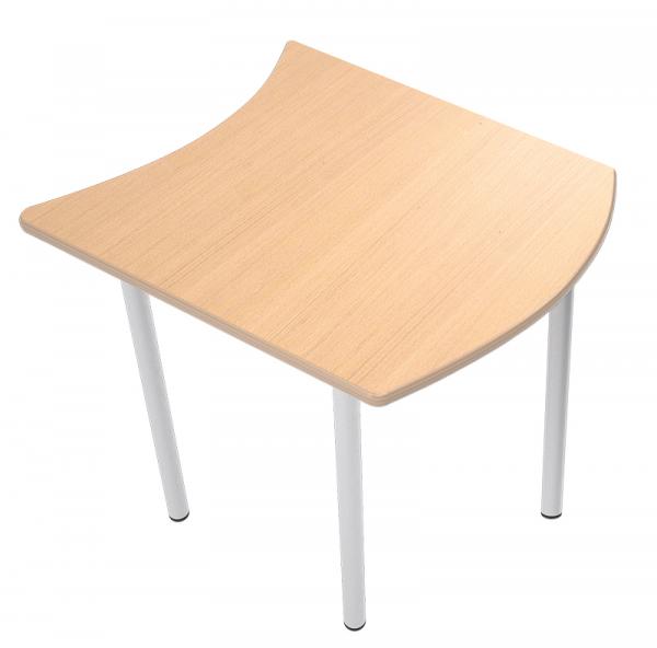 MILA Tisch 3 HPL, wellenförmig klein, Tischhöhe 58 cm - HPL Buche