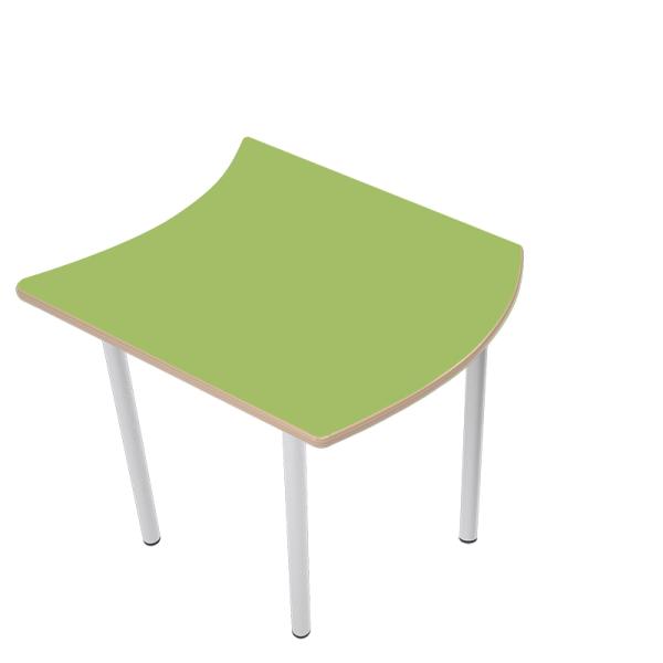 MILA Tisch 4 HPL, wellenförmig klein, Tischhöhe 64 cm - HPL grün