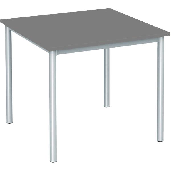MILA Tisch 80x80, Tischhöhe 46 cm, gerade Ecken - alufarben - grau