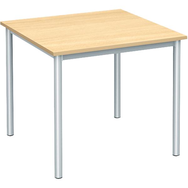 MILA Tisch 80x80, Tischhöhe 64 cm, gerade Ecken - alufarben - Birke