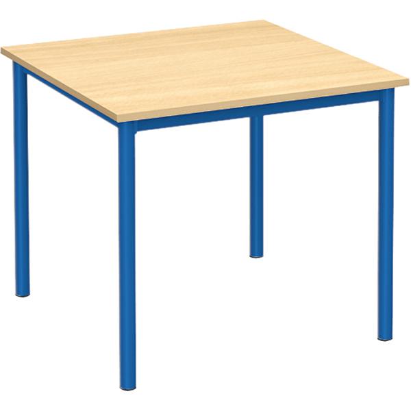 MILA Tisch 80x80, Tischhöhe 46 cm, gerade Ecken - blau - Birke