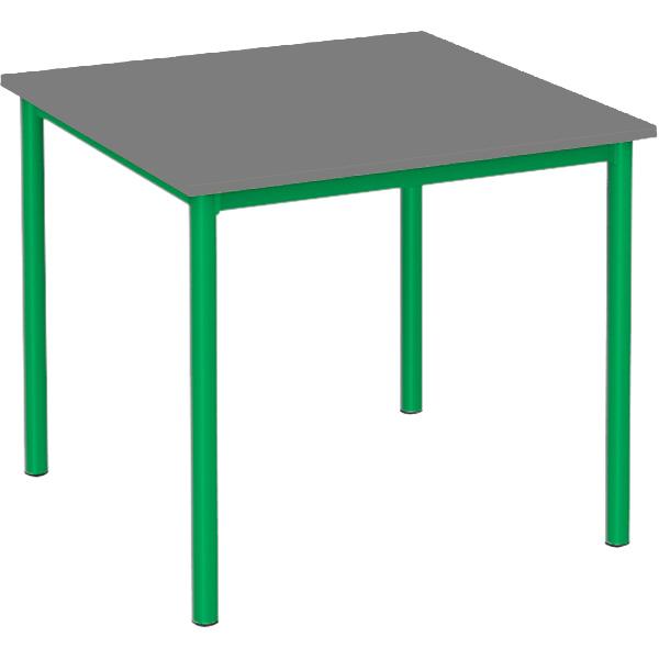 MILA Tisch 80x80, Tischhöhe 46 cm, gerade Ecken - grün - grau
