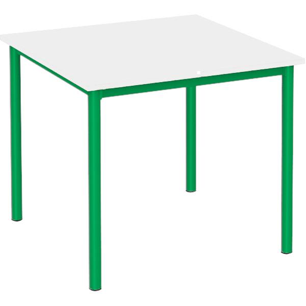 MILA Tisch 80x80, Tischhöhe 76 cm, gerade Ecken - grün - weiss