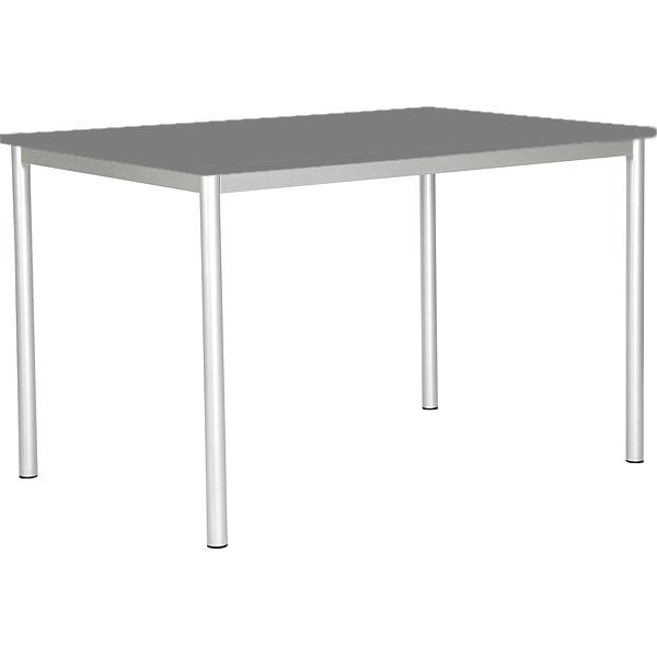 MILA Tisch 120x80, Tischhöhe 59 cm, gerade Ecken - alufarben - grau